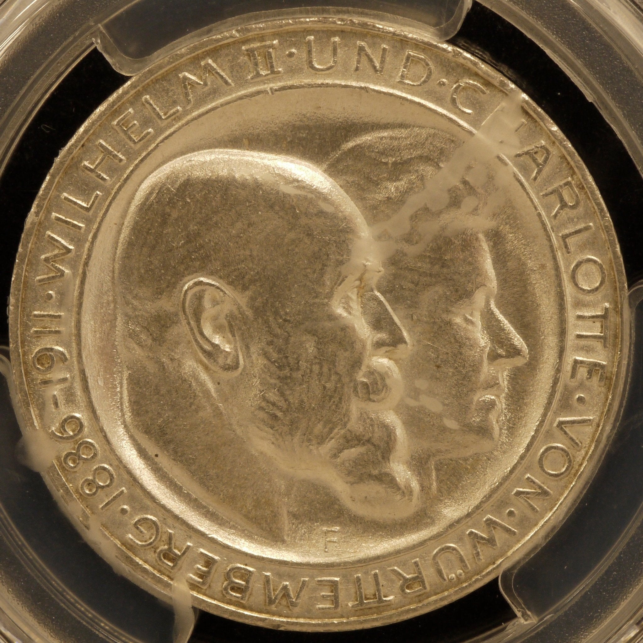 ドイツ 3マルク銀貨 1911年 ヴィルヘルム2世結婚25周年記念 PCGS MS64