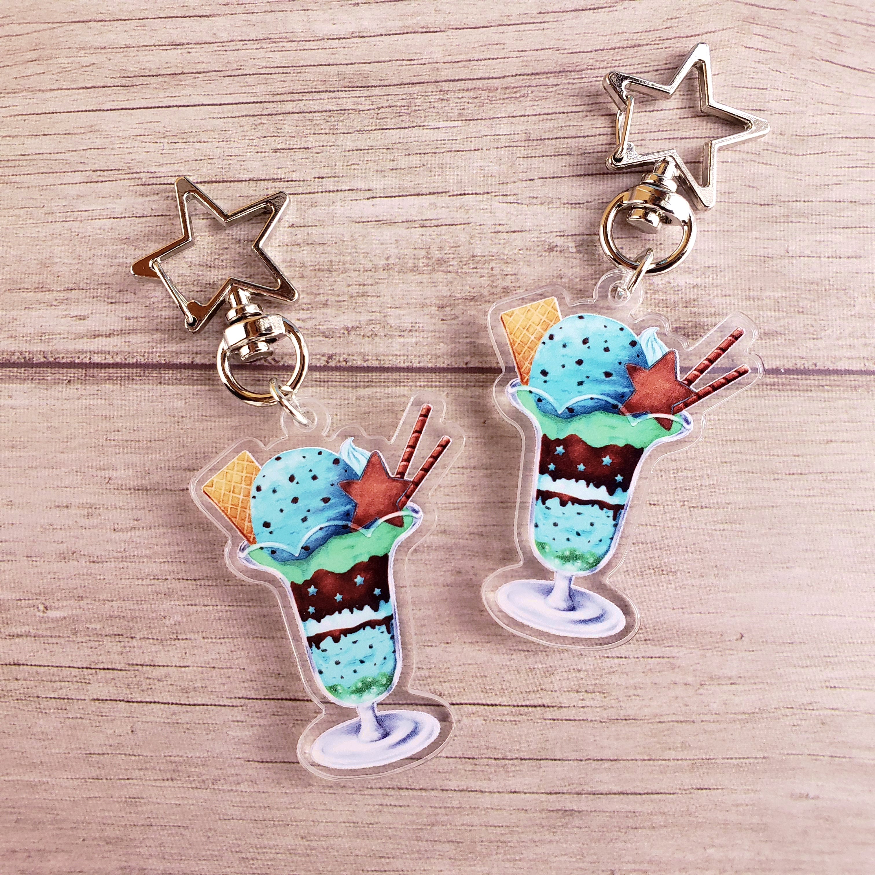 チョコミントのそらアクリルキーホルダー – 宙フェス夜市