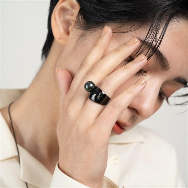 NOIR / Margot】ノワール マルゴ リング 南洋黒蝶真珠 10mmUP Silver