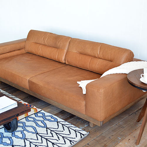 レザーソファ 3人掛け｜HALO FROSTER SOFA（幅220cm／キャメル）