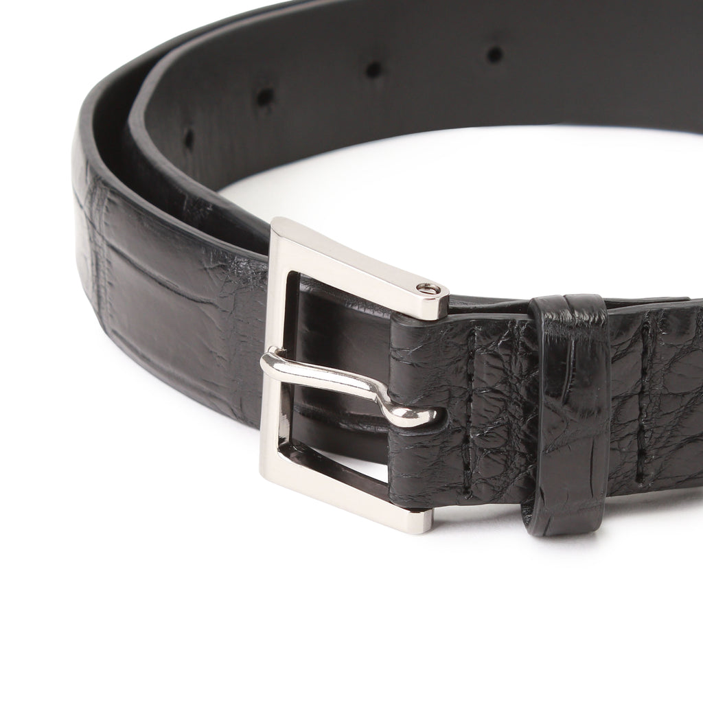 THE SOLE（ザソール）クロコダイルブラッククラシックドレスベルト