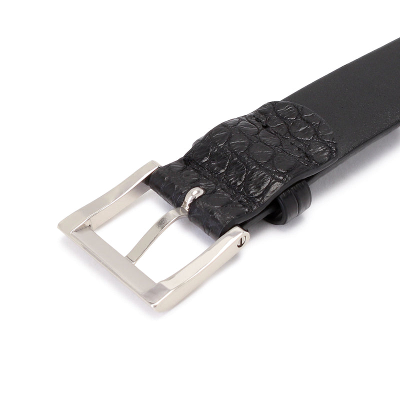 THE SOLE（ザソール）クロコダイルブラッククラシックドレスベルト