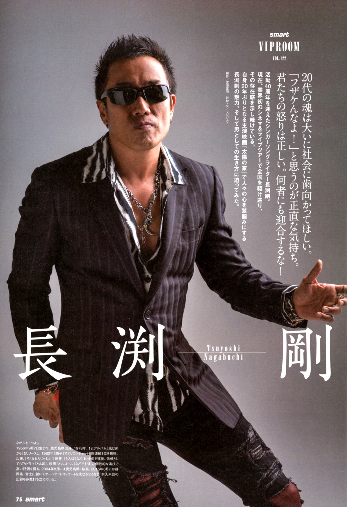 雑誌smart：VIPROOM vol.22 長渕剛 インタビュー | 写真家 宮澤正明