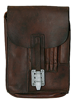 ドイツ軍 WWII 茶革マップ・ケース/1937年製/背面ループ部分離/実物・良