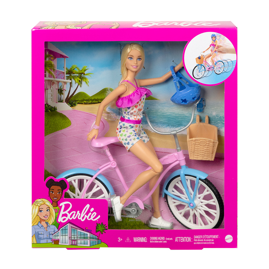 バービー ペダルをこいであそべる！ パステルカラーのじてんしゃセット