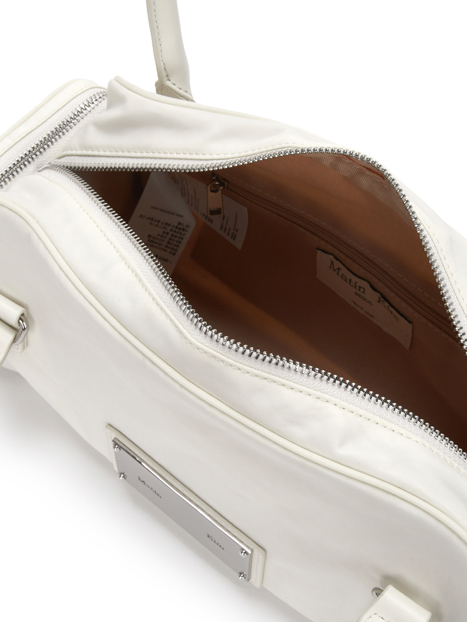 MUSINSA | MATIN KIM NYLON BOSTON BAG IN IVORY