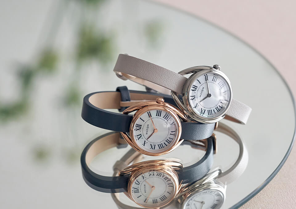 MATOW マトウ SHIKI ROUND ROSE GOLD 白亜 / 黒花 レディース 腕時計