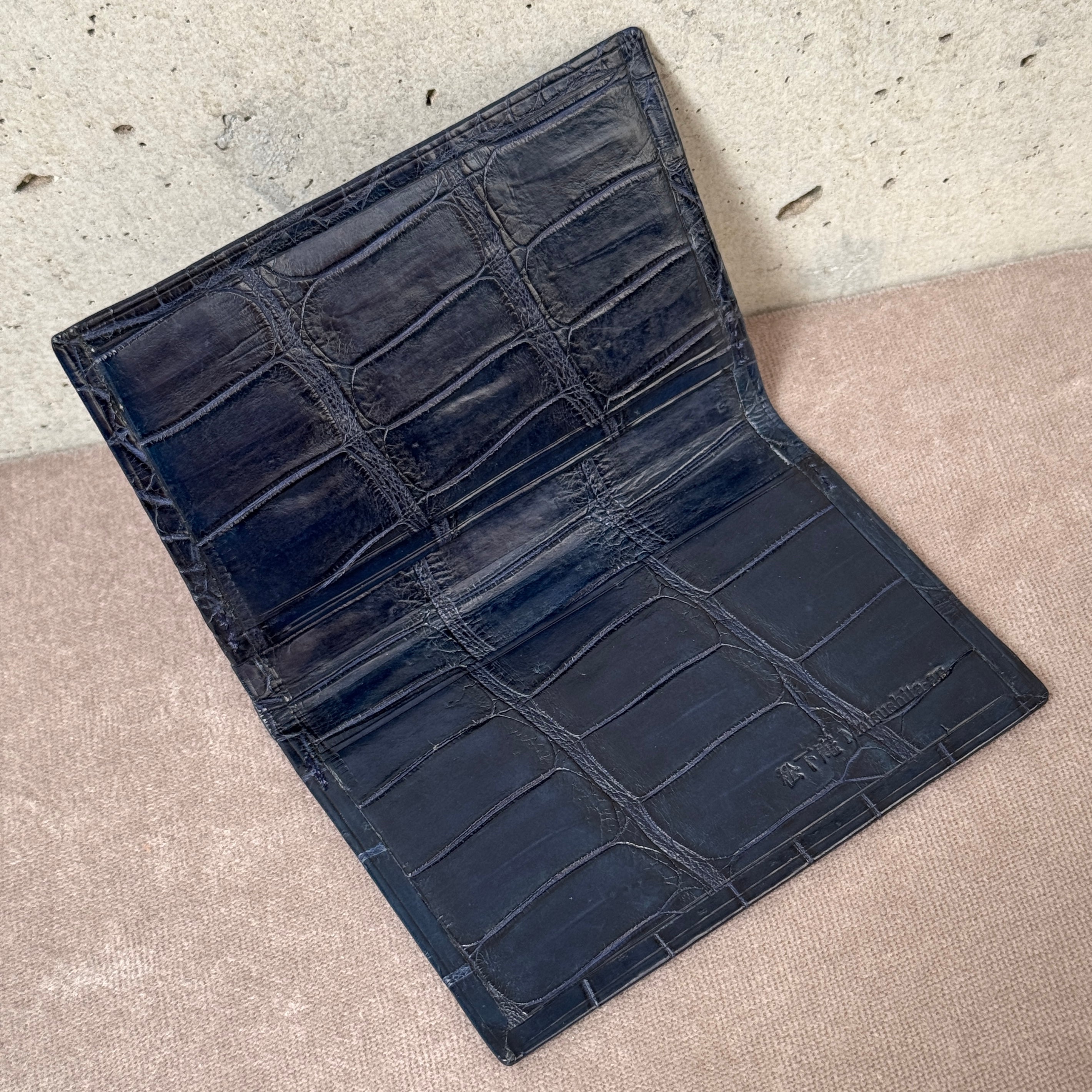 カードケース｜クロコダイル｜無双仕立て｜マットネイビー – 松下庵