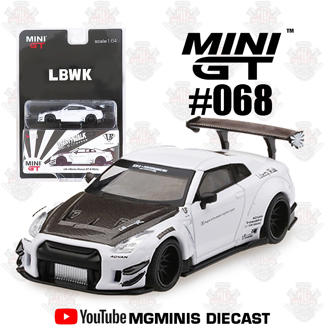 Mini GT Nissan GTR-R White #68 Embalagem LBWK – MgMinis Diecast