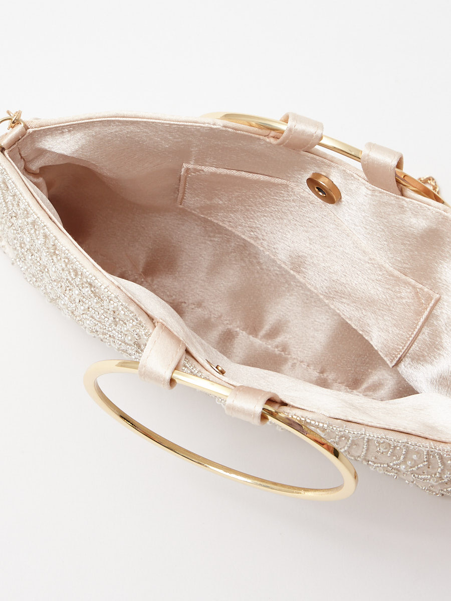 ハンドル付きビーズ刺繍バッグ(FREE ベージュ): AIMER | エメ ｜ミマツ