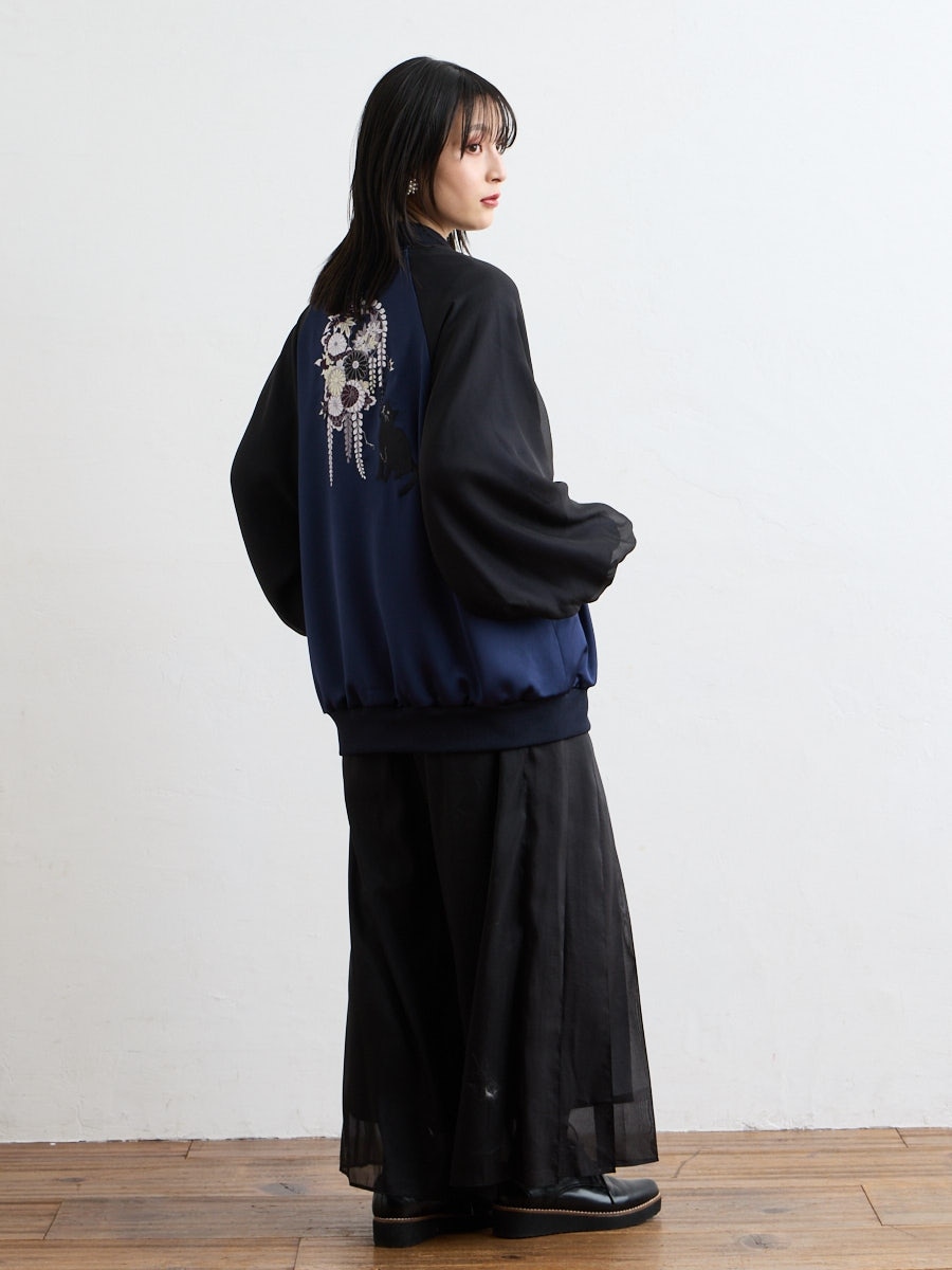 夜空猫 刺繍ビッグブルゾン(FREE ベージュ): ふりふ ｜ミマツグループ