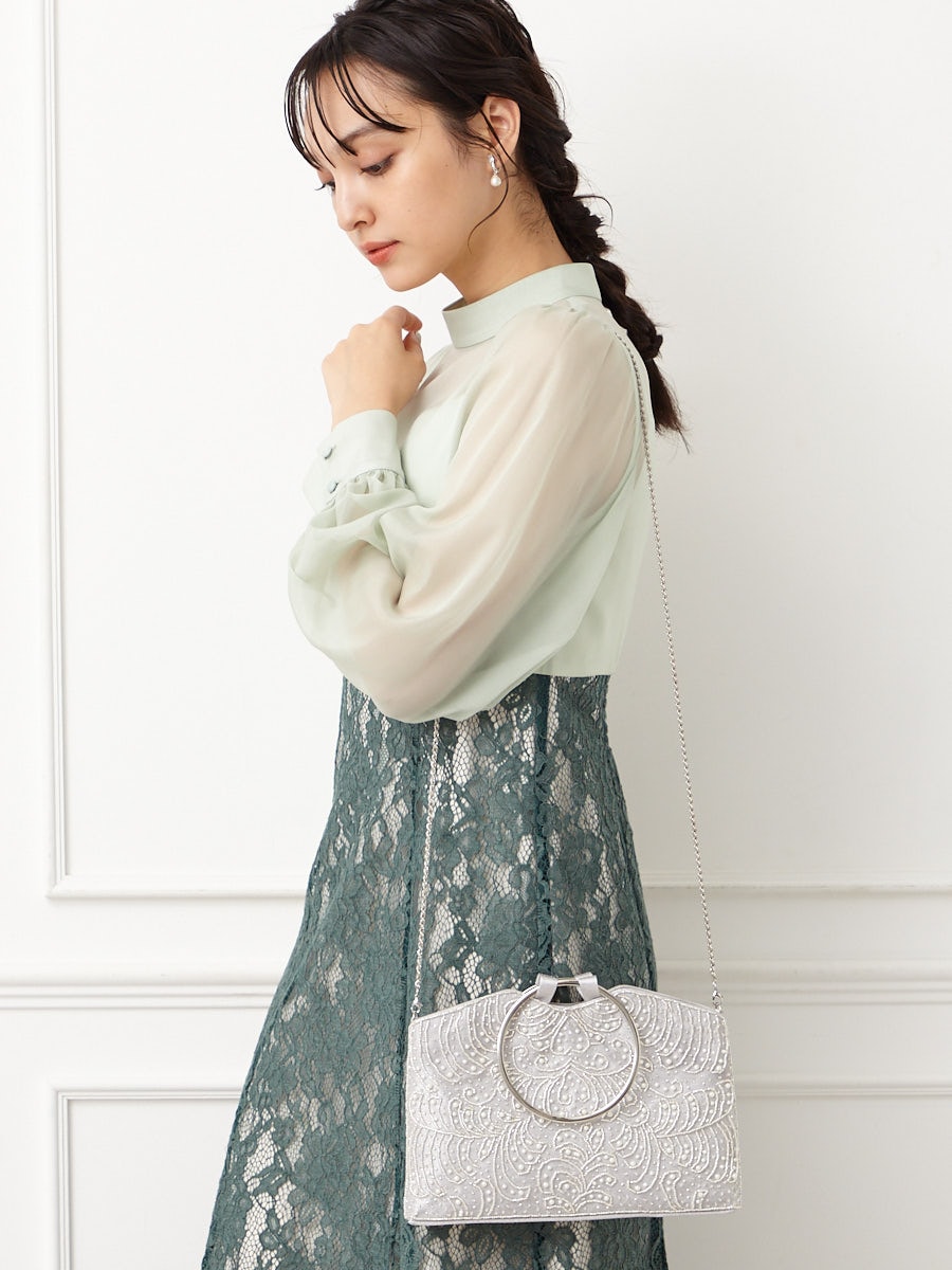 ハンドル付きビーズ刺繍バッグ(FREE ベージュ): AIMER | エメ ｜ミマツ