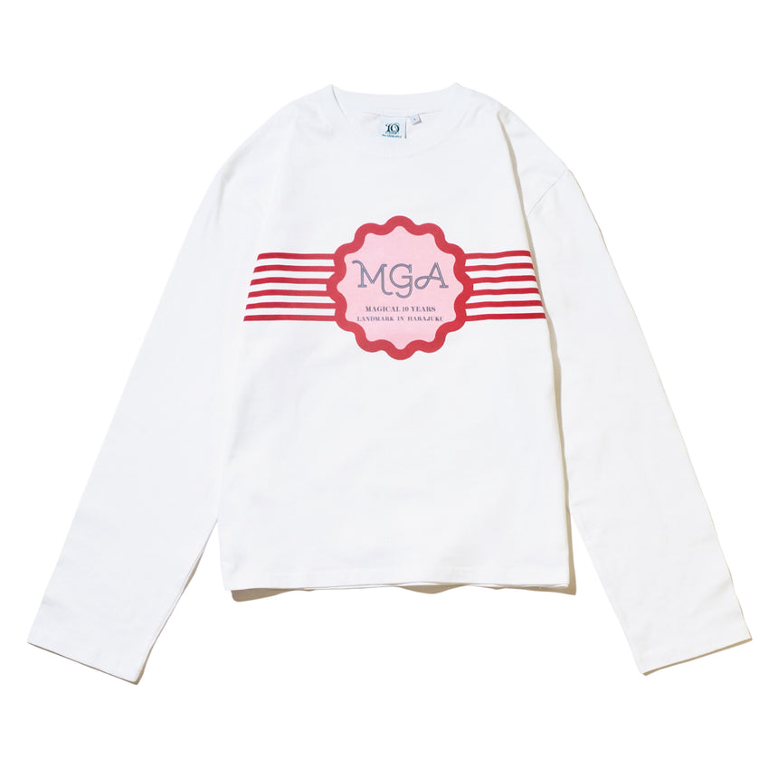LANDMARK IN HARAJUKU ロングスリーブTシャツ / ホワイト – Mrs. GREEN