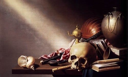 ヴァニタス13点 ― 世は静物画のように虚しい。髑髏や果物等の象徴を