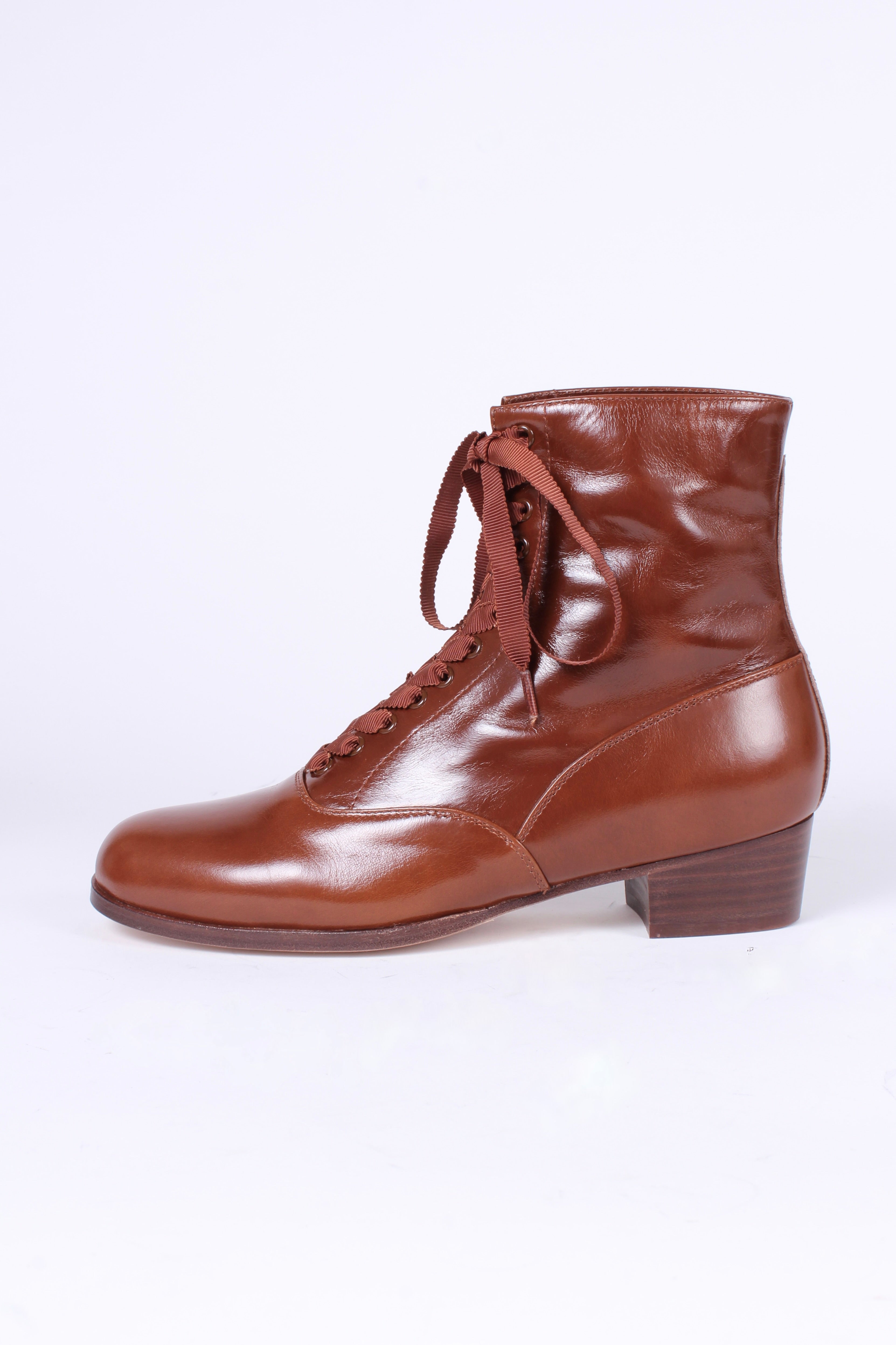 1910s / 1920s style everyday leather boot - Brown - Britta – memery