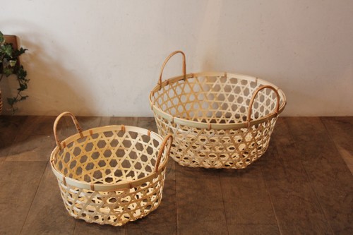 かご・バスケット・雑貨 - menui | 【竹 手付き六つ目かご】ラウンド