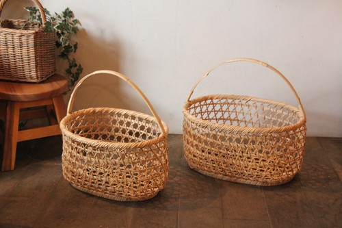 かご・バスケット・雑貨 - menui | 大分県別府市【竹 すかし手付きかご