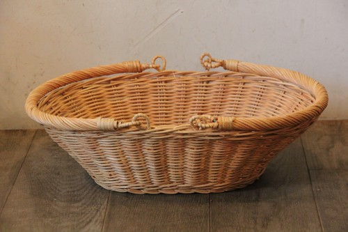 かご・バスケット・雑貨 - menui | ラタン楕円バスケット 可動2本手 浅