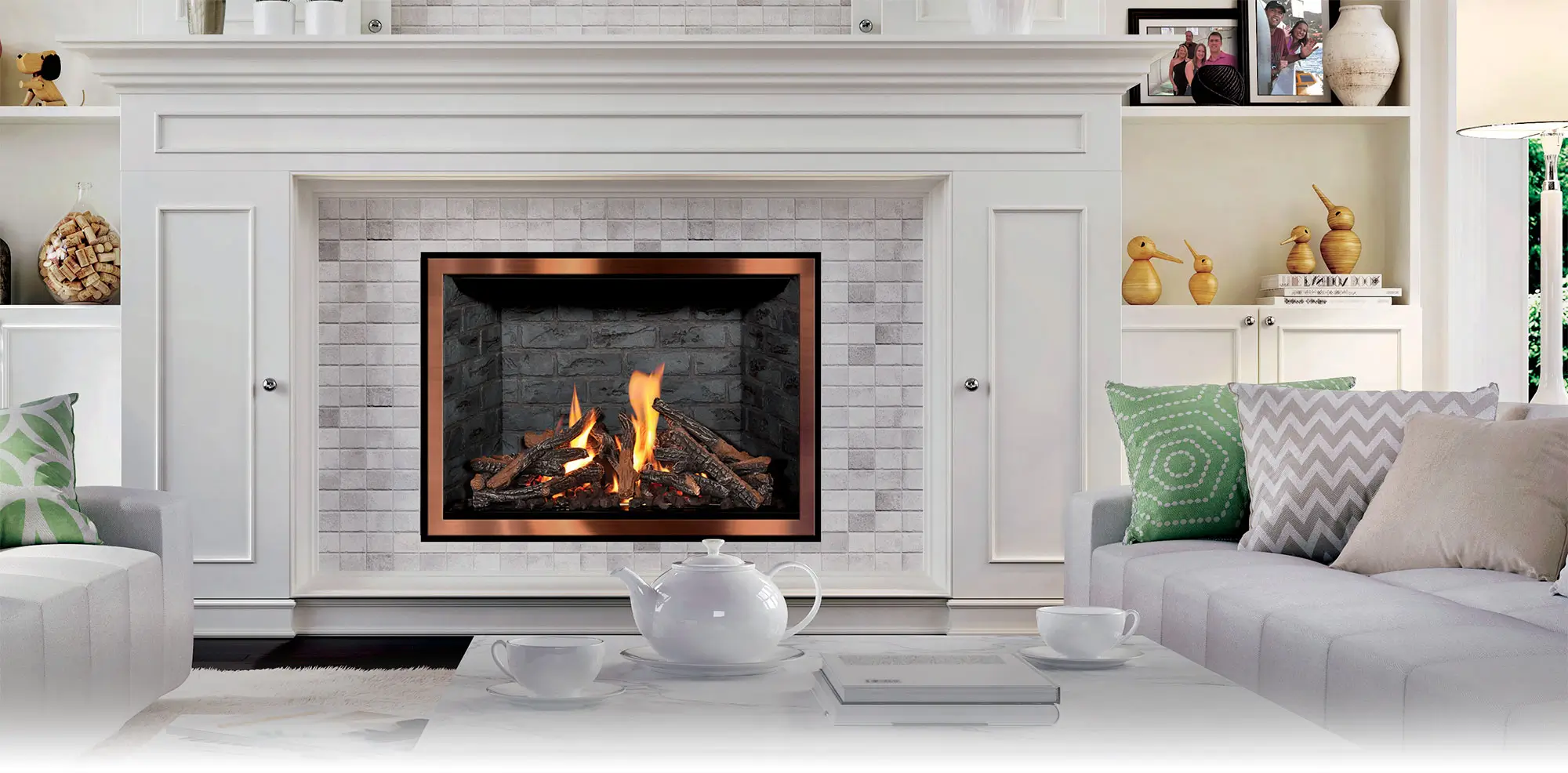 FV34 Timberline Decor Gas Fireplace - Mendota Hearth