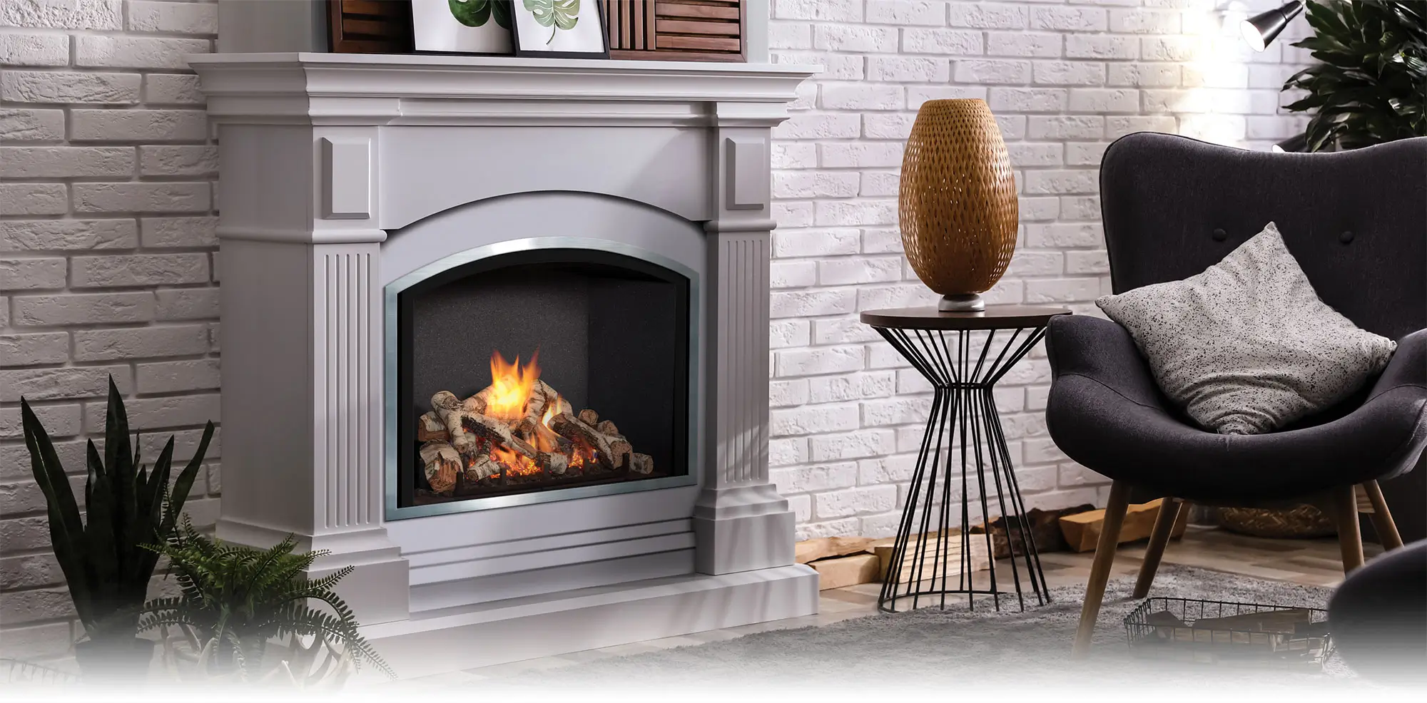 FV34 Traditional Arch Classic Gas Fireplace - Mendota Hearth