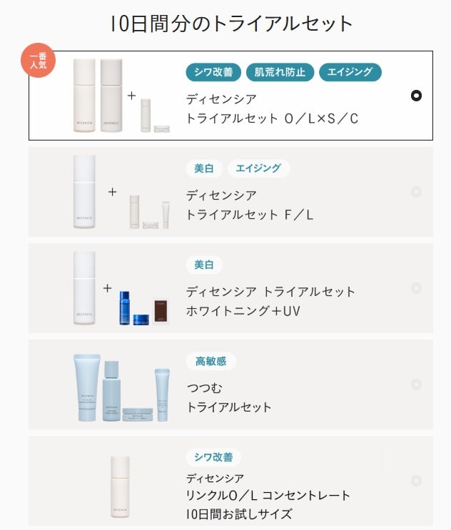 ディセンシアのトライアルセットお試しキャンペーン！使い方や購入方法