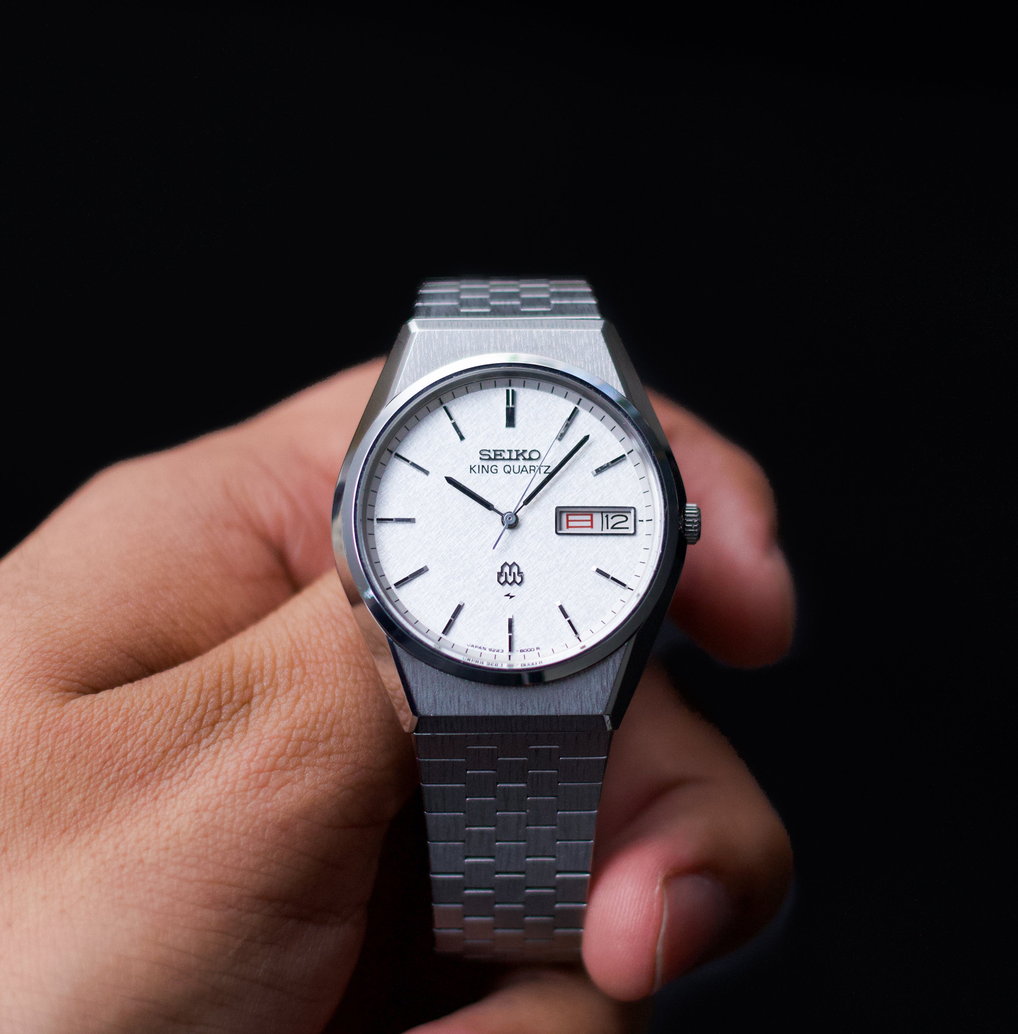 Serviced] 1981 Seiko King Twin Quartz Snowy Tapestry Dial Men's