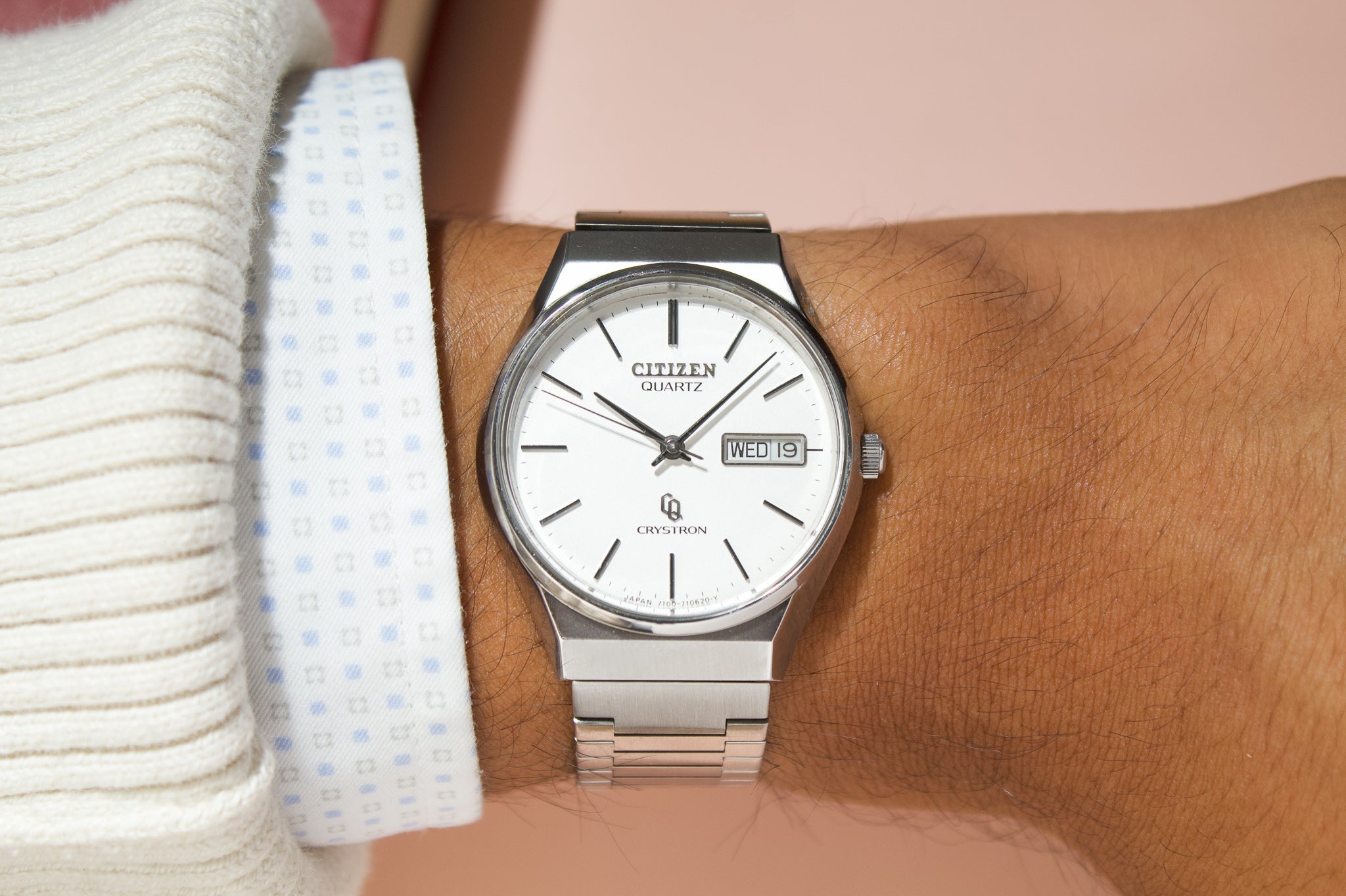 1970s Citizen Crystron Soft White Dial Men's Wrist-Watch – Mecalco