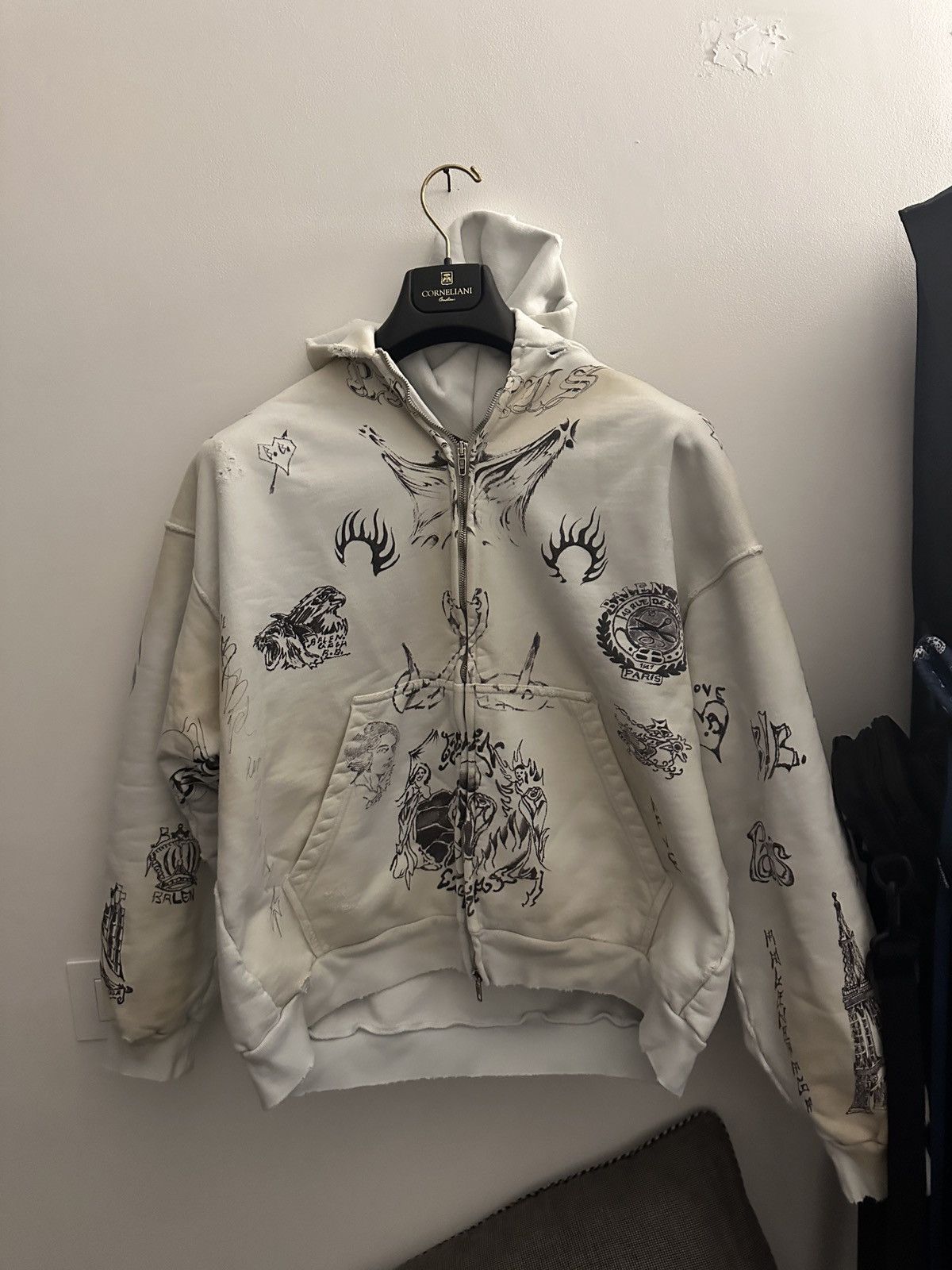 Balenciaga Balenciaga Tattoo Zip Up Hoodie | Grailed