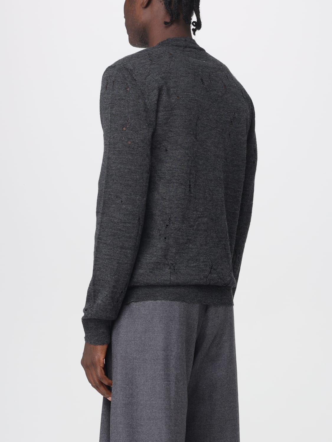 Mm6 Maison Margiela virgin wool sweater with logo - Grey