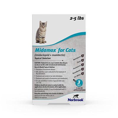 Midamox (imidacloprid + moxidectin) Topical Solution for Cats at