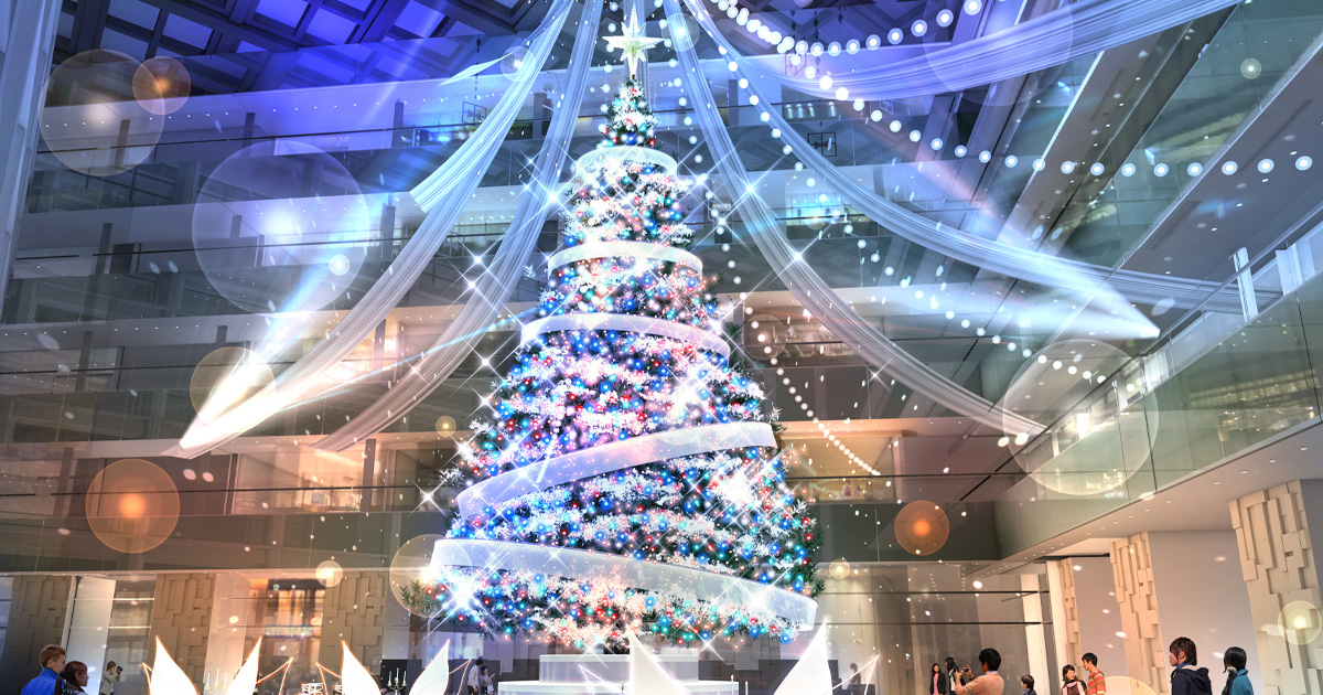 2024年イルミネーション】キッテに全長13.5mの本物のモミの木を使用