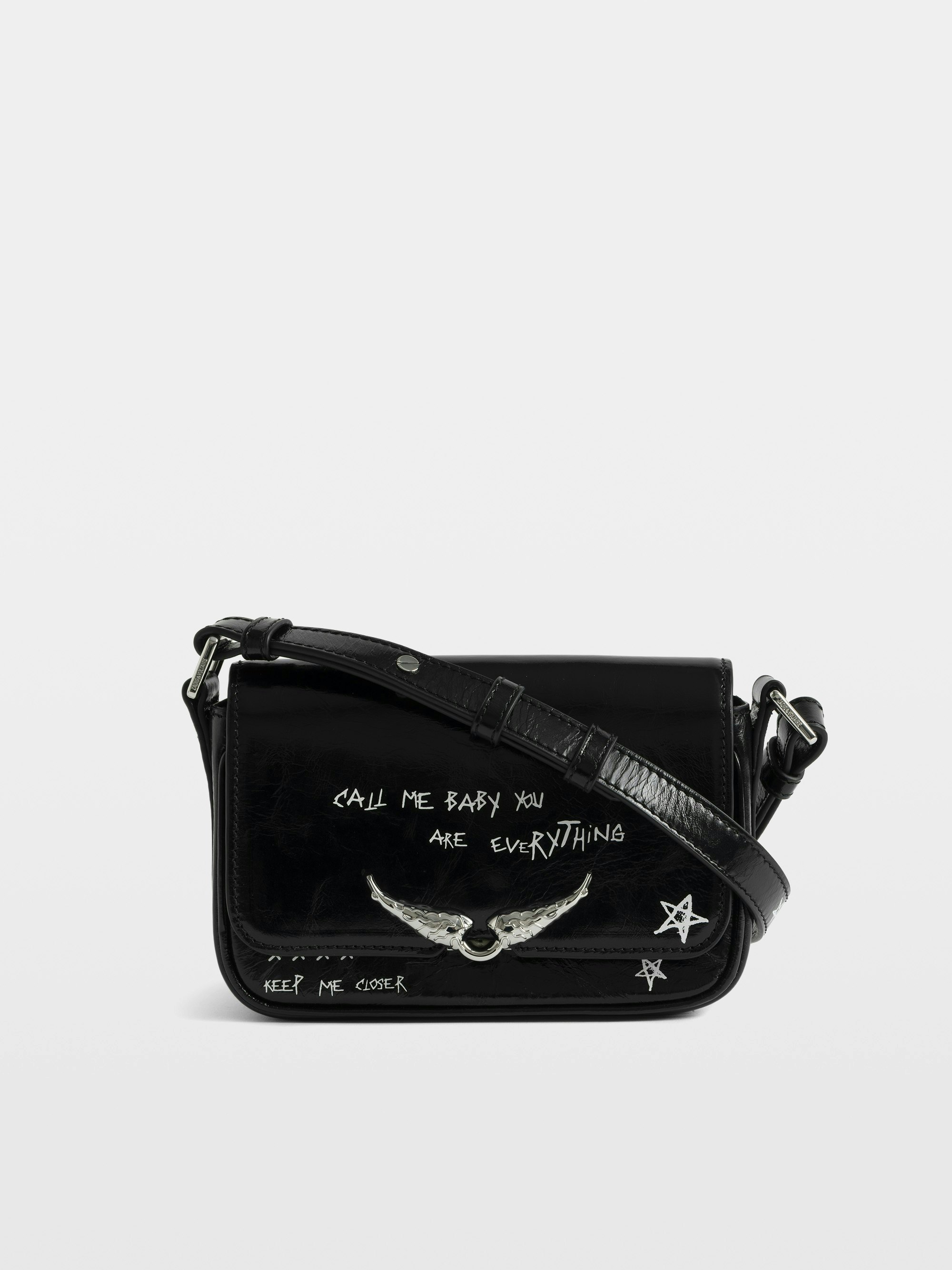 The Zazi Vintage Graffiti Leather Bag in Black | Zadig&Voltaire