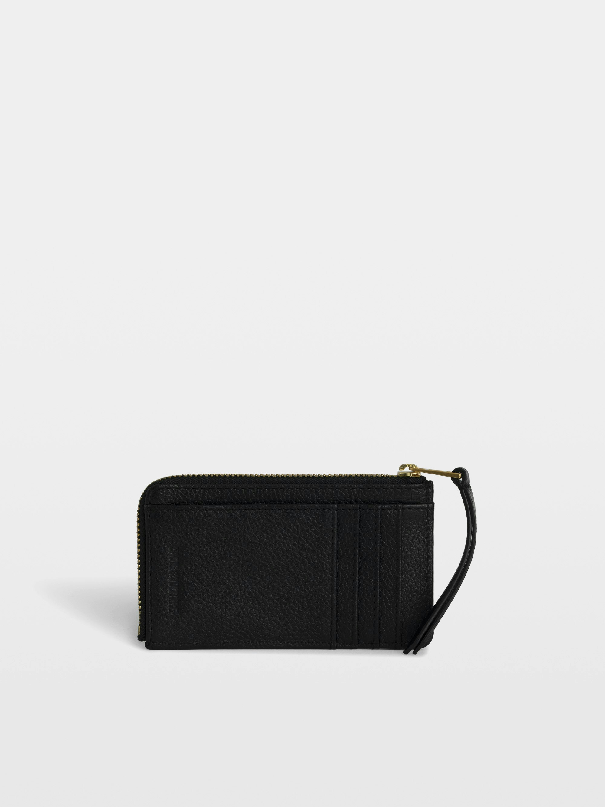 Black Gold Leather Card Holder | Zadig&Voltaire | Zadig&Voltaire