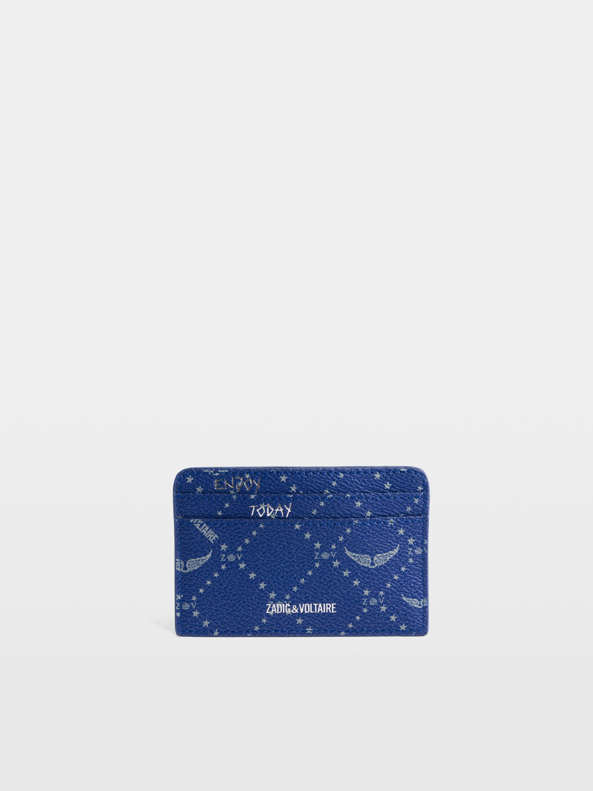 Blue Monogram Card Holder for Women | Zadig&Voltaire | Zadig&Voltaire