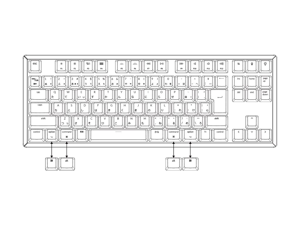 Keychron Keychron K8 ワイヤレス・メカニカルキーボード WHITE LED