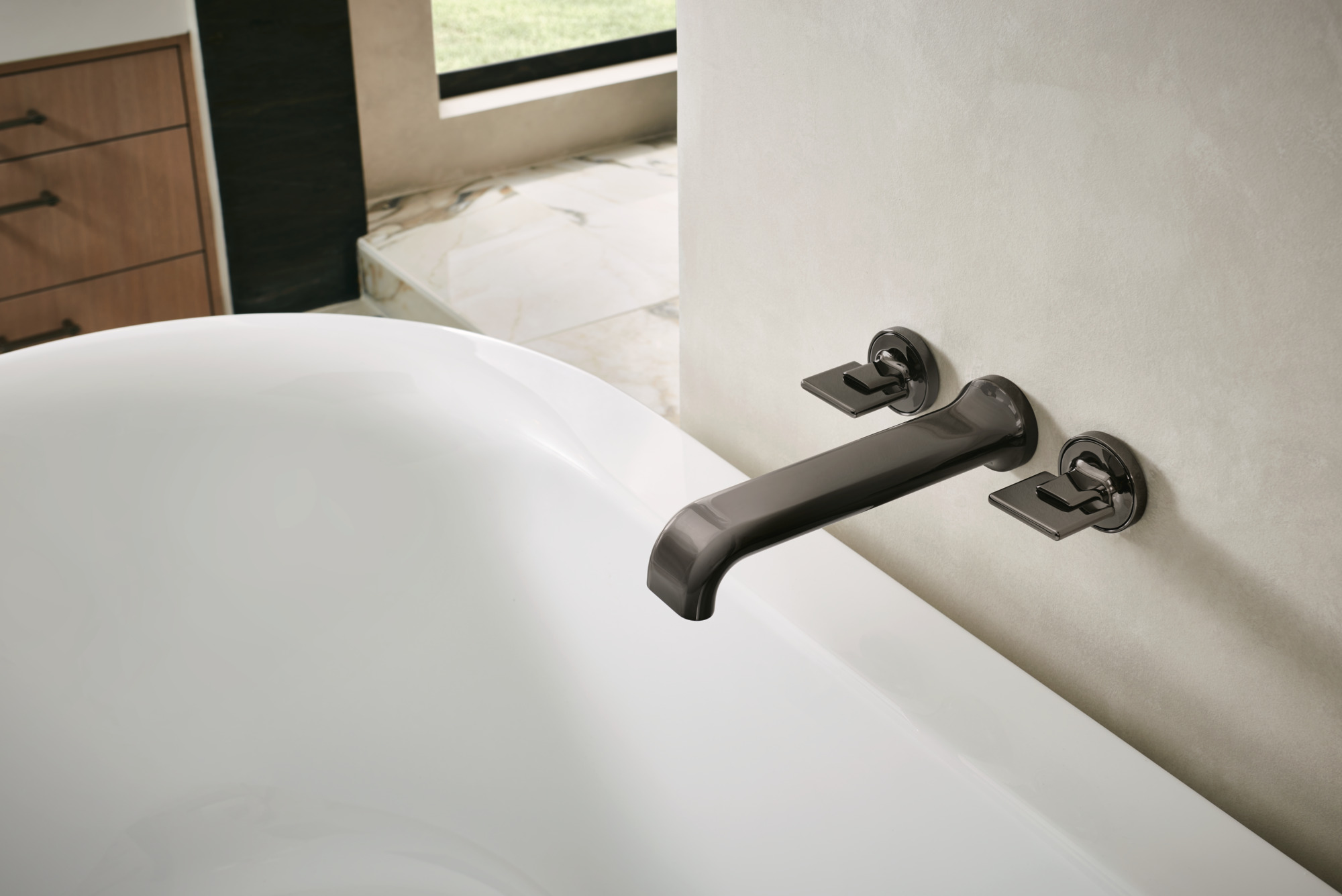 Allaria® | Two-Handle Wall Mount Tub Filler - Less Handles