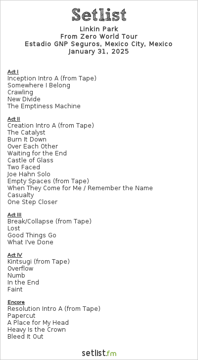 Linkin Park Begins the From Zero World Tour in Mexico | setlist.fm