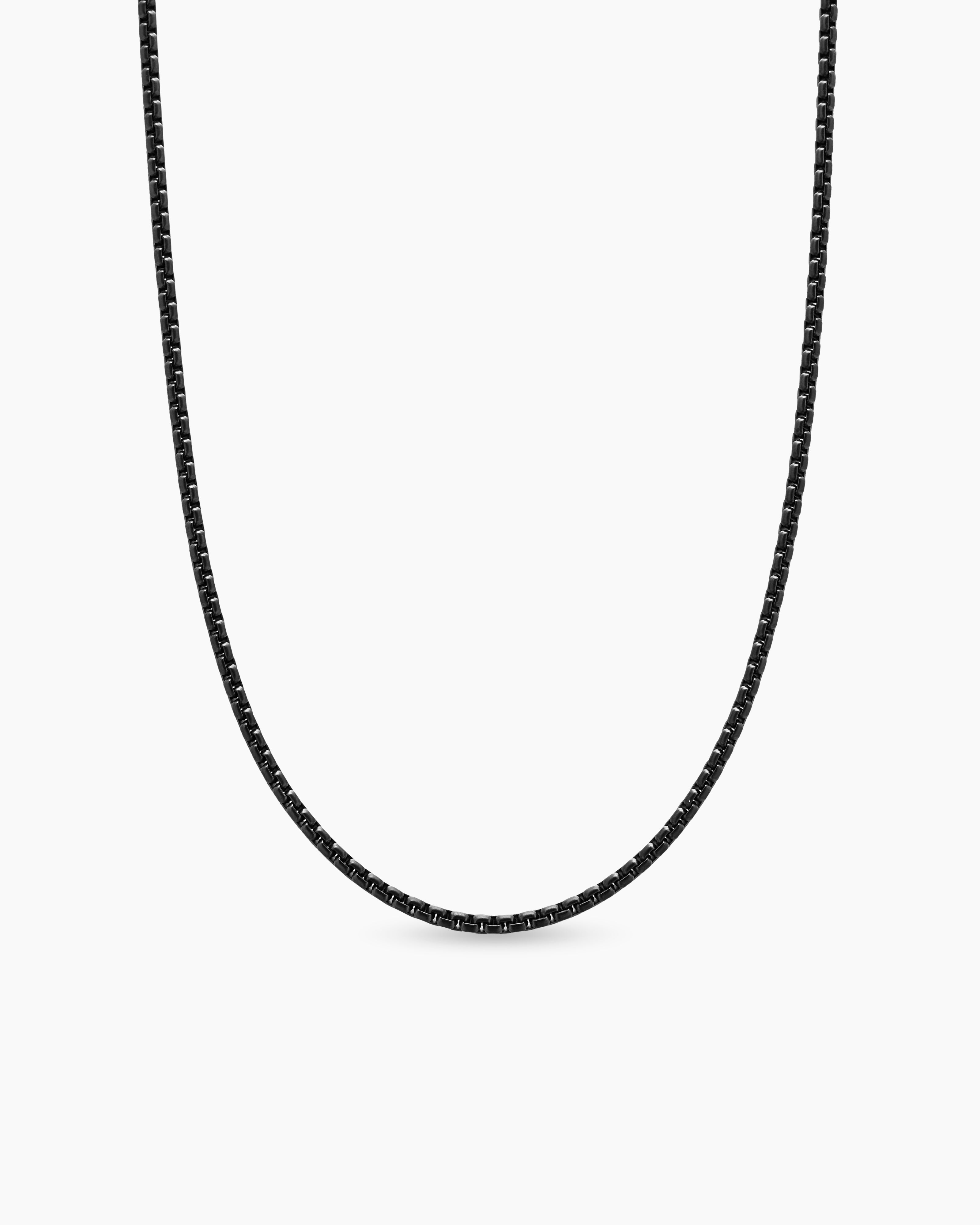 Men's Black Box Chain Necklace in Stainless Steel | David Yurman