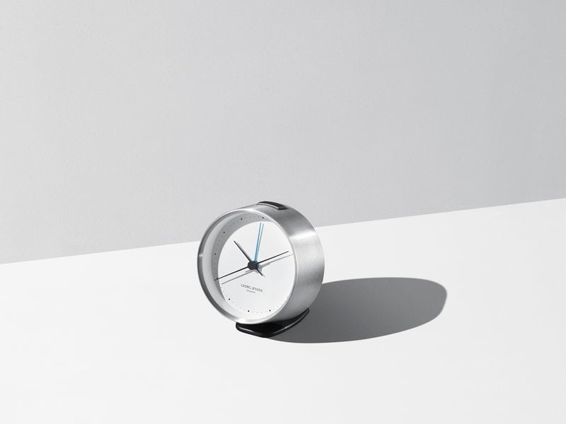 Georg Jensen Henning Koppel alarm clock, stainless steel | Finnish