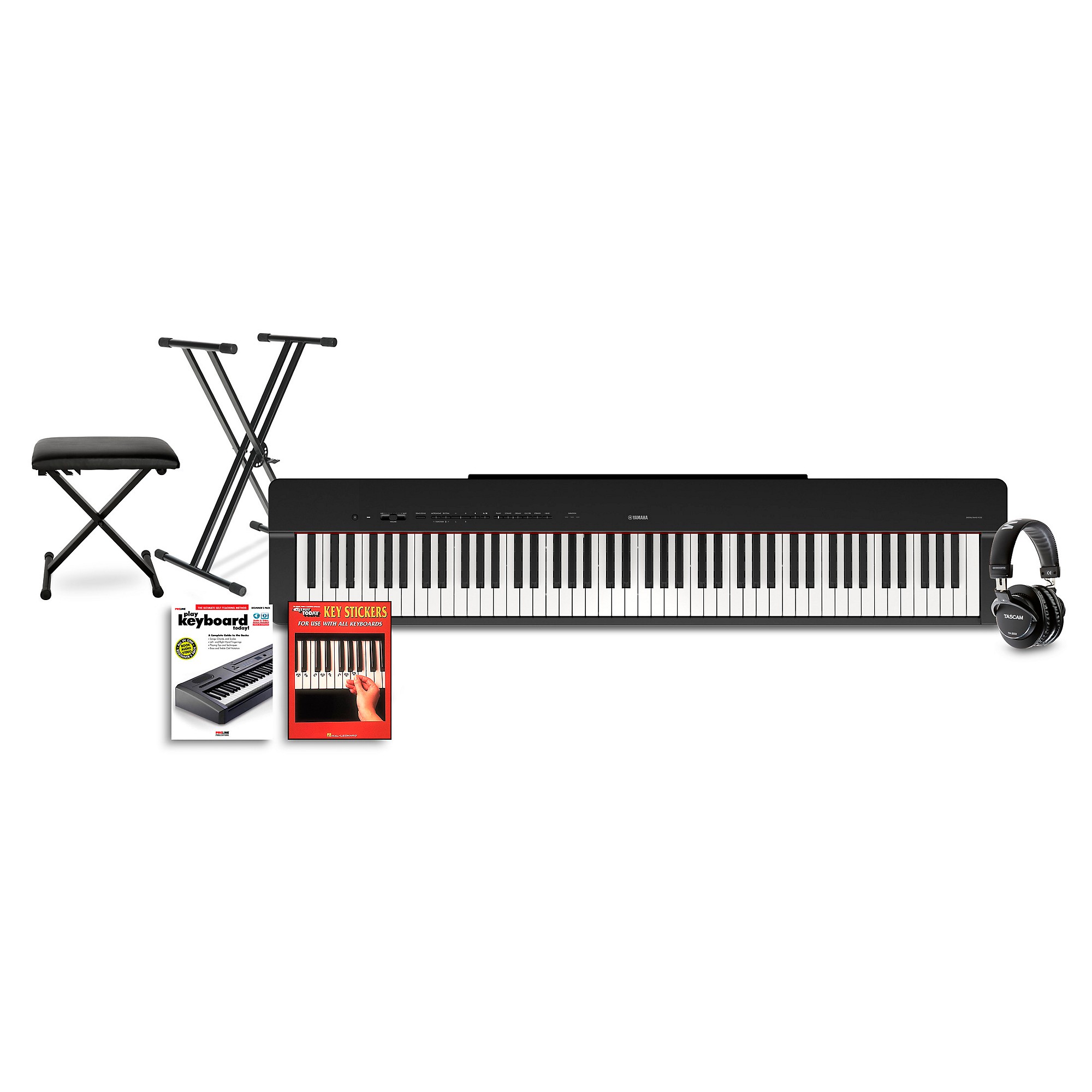 Yamaha P-225 88-Key Digital Piano Black Beginner Package | Guitar