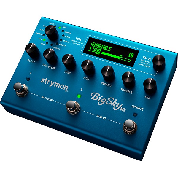 Strymon BigSky MX Reverb Workstation Effects Pedal Blue | Guitar