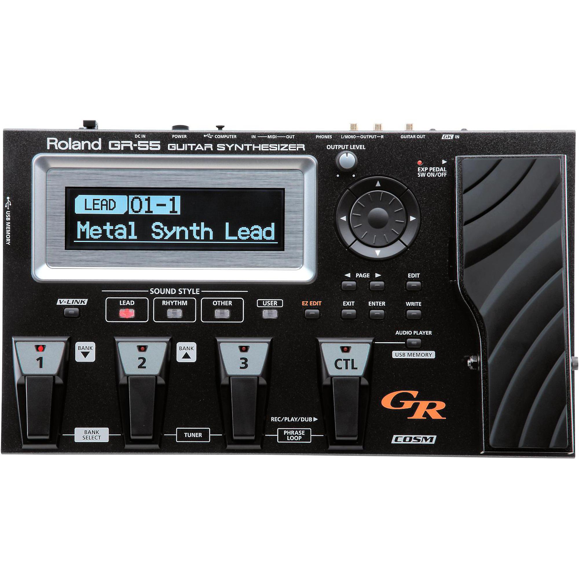 Roland GR-55 Guitar Synthesizer Black With GK-3 Divided Pickup