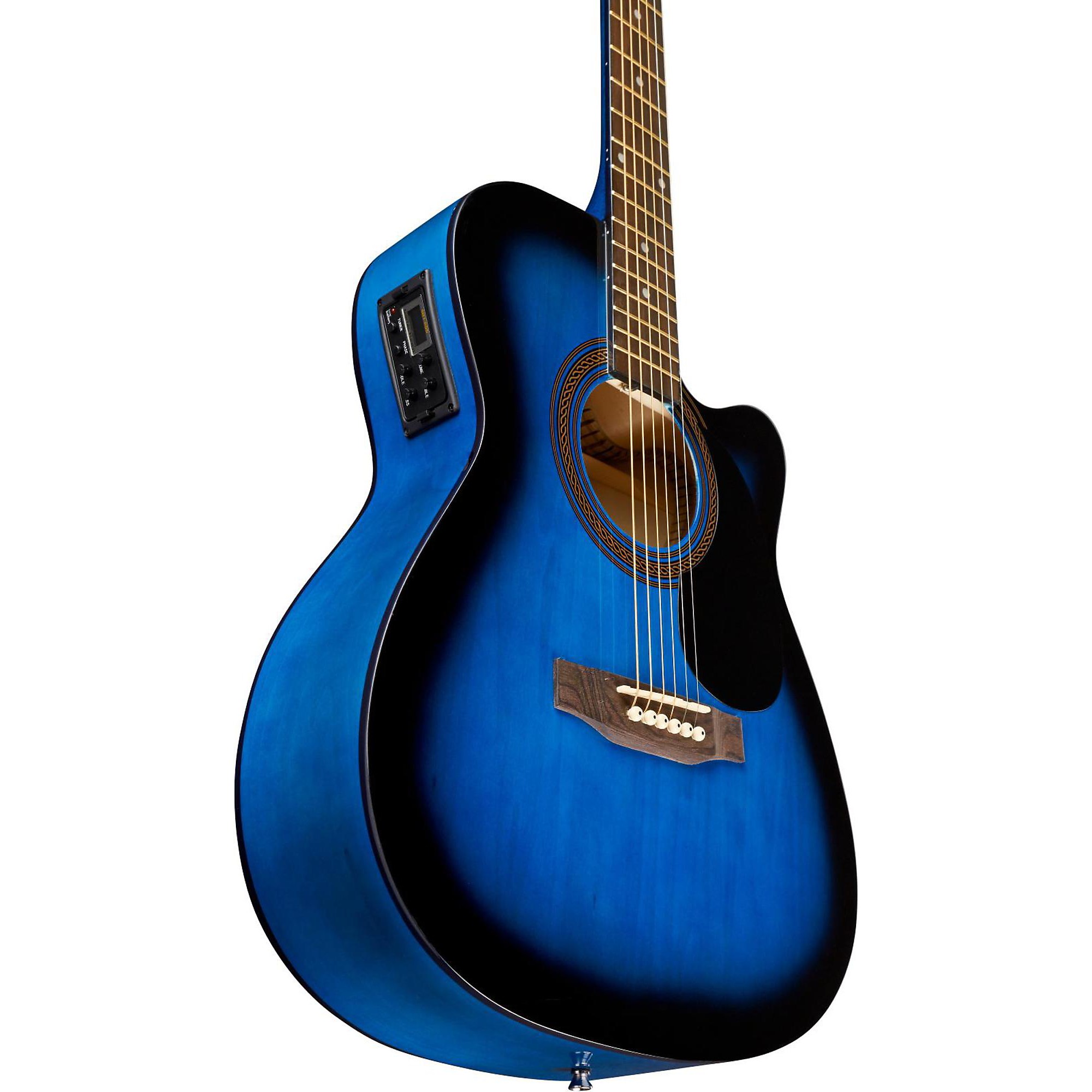 Rogue RA-090 Concert Cutaway Acoustic-Electric Guitar - Blue Burst