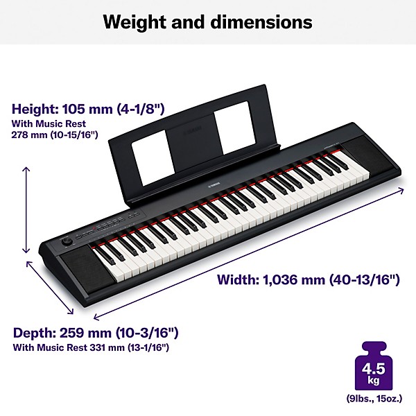 Open Box Yamaha NP-12 61-Key Entry-Level Piaggero Ultraportable