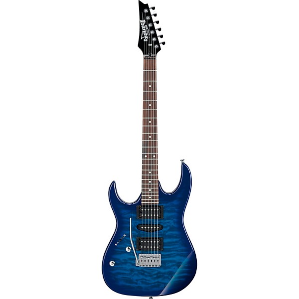 Ibanez GRX70QAL Left-Handed Electric Guitar Transparent Blue Burst