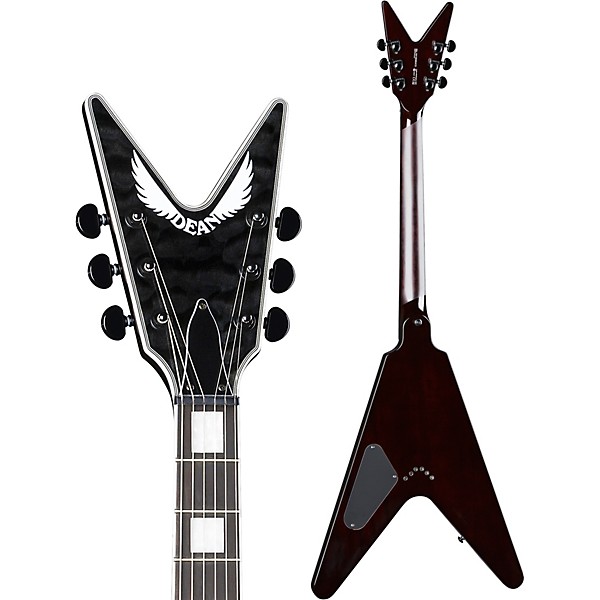 Dean V Select Quilt Top Electric Guitar Trans Black | Guitar Center