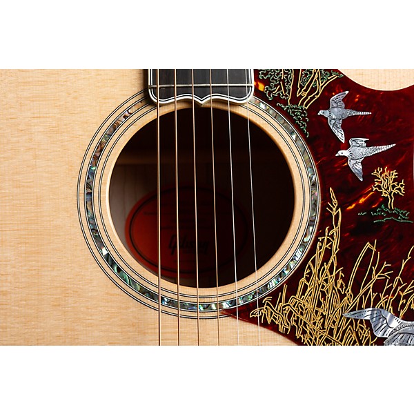 Platinum Gibson Custom Doves In Flight Acoustic Guitar Antique