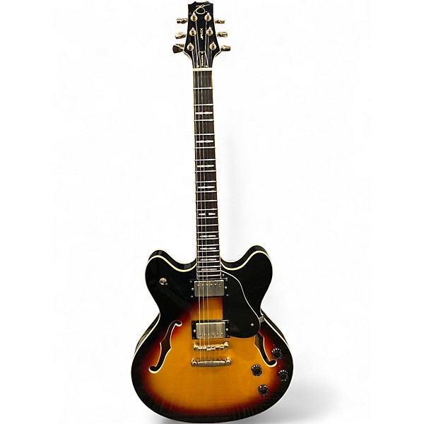 Used Peavey JF1 EX 2 Tone Sunburst Hollow Body Electric Guitar 2