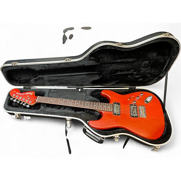 Used Squier Deluxe Fat Stratocaster Satin Trans Red Solid Body