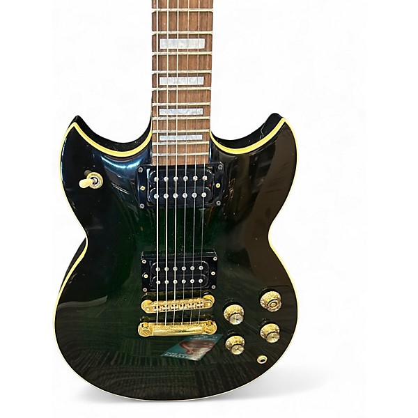 Vintage 1990s Yamaha sg700s Trans Green Solid Body Electric Guitar